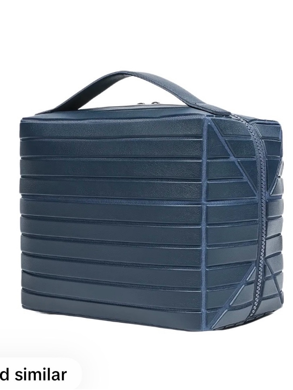 Structured Navy Travel Cosmetic Case